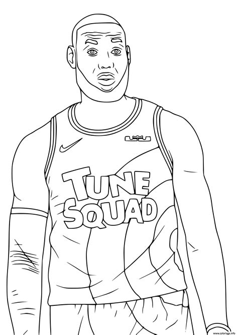 Space Jam Coloring Page Lebron James