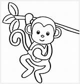 Monkey coloring For kids  Coloring Pages sketch template