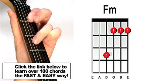 How to play Fm Guitar Chord - Beginners Acoustic Electric Lesson - YouTube