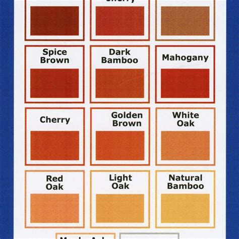 Wood Filler Color Chart - Woodwise