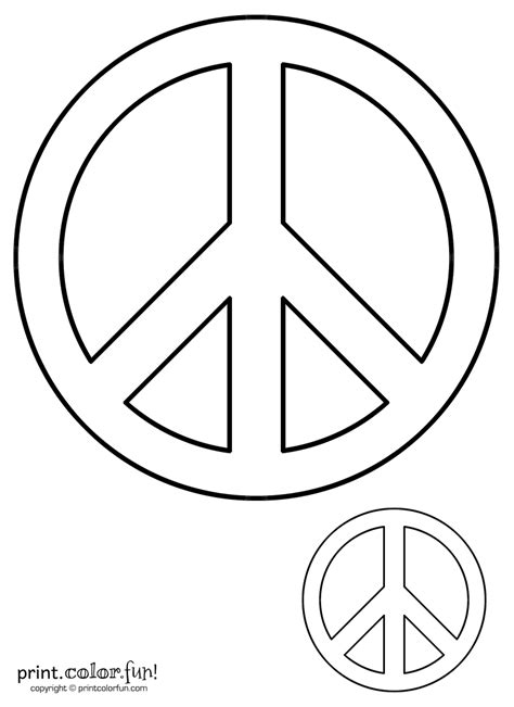 peace sign color sheet