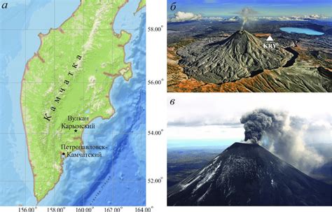 Location of Karymsky volcano on the Kamchatka Peninsula (a), Karymsky... | Download Scientific ...