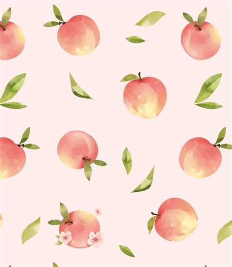 Premium Vector | Watercolor peach pattern