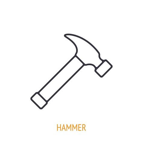 Premium Vector | Claw hammer outline icon hand work tools and instrument vector illustration