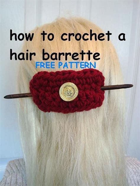 CROCHET HAIR BARRETTE | Craftsy | Crochet hair accessories, Crochet, Hair barrettes