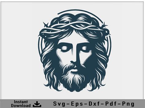 Jesus Christ Face Svg Vector Silhouette Graphic by shikharay410 · Creative Fabrica