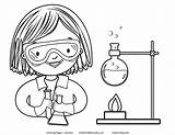 Scientist Coloring Page sketch template