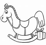 Rocking Horse And Gift Coloring Page  Free Printable Pages sketch template