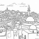 Jerusalem Skyline Coloring Page 12572 10347 sketch template