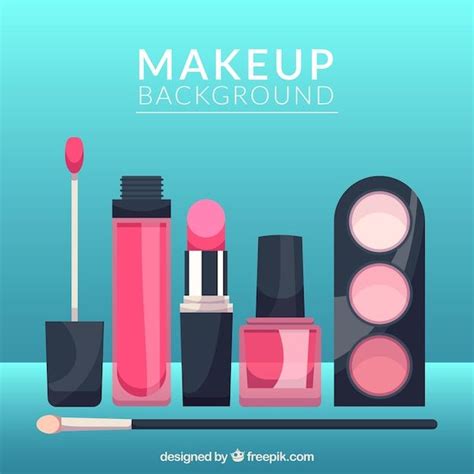 Free Vector | Makeup accessories background en 2024
