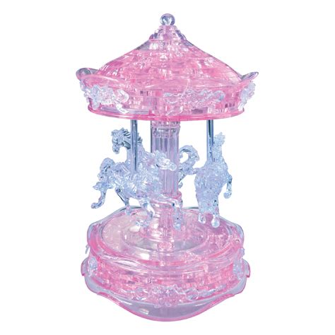 Bepuzzled 3D Crystal Puzzle - Carousel (Pink): 83 Pcs - Toys & Games - Puzzles - 3-D Puzzles