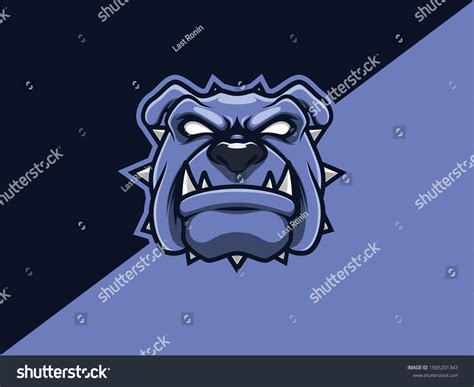 Bulldog Mascot Logo Vector Illustration: เวกเตอร์สต็อก (ปลอดค่าลิขสิทธิ์) 1905201343
