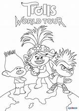 Free Printable Trolls World Tour Coloring Pages For Kids sketch template