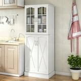 64 Kitchen Pantry Cabinets, White Kitchen Pantry Storage Cabinet with ...