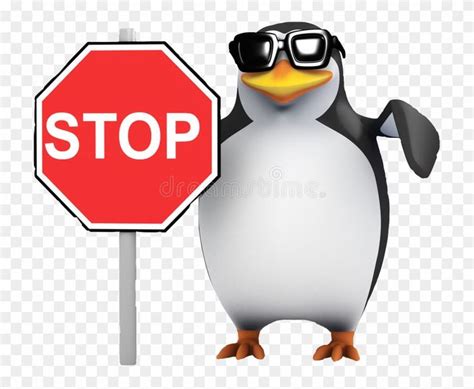 Funny Penguin Stop Sign Meme