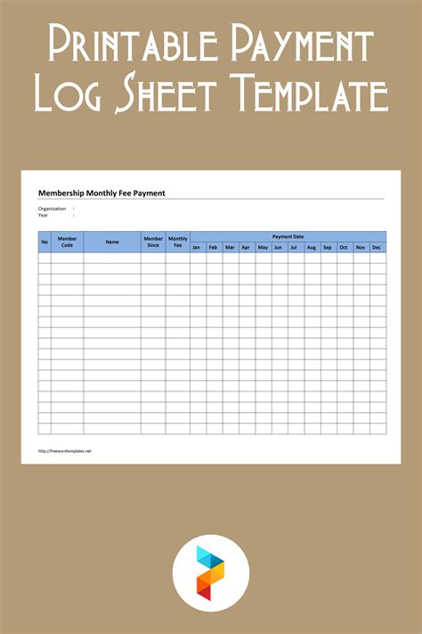 Free Payment Log Template - Printable Templates