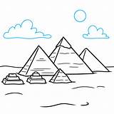 How To Draw The Pyramids Of Giza  Really Easy Drawing Tutorial sketch template