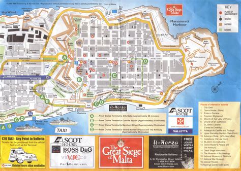 La Valletta Tourism Map - valletta • mappery