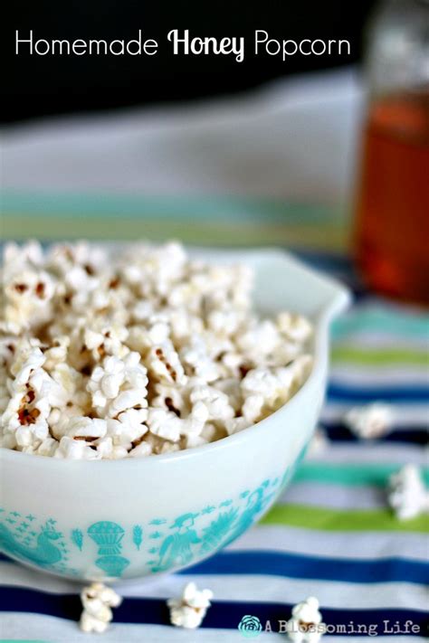 Honey Popcorn - Sweet Popcorn Recipe - A Blossoming Life