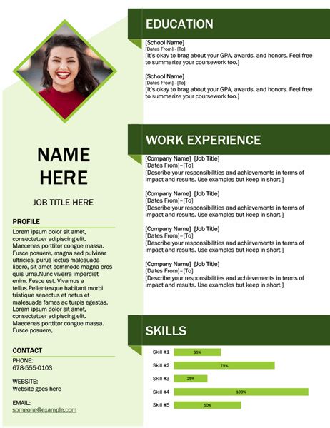 23+ One Page Resume Template Word Free - Receipt Template Free Download