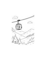 Cable car Above A Valley coloring Page sketch template