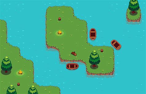 Adding a small animated boat. - RPG Ground Tileset + Animated Elements (64x64px) by Di3goalmeida