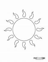Sun Coloring Pages For Kids sketch template