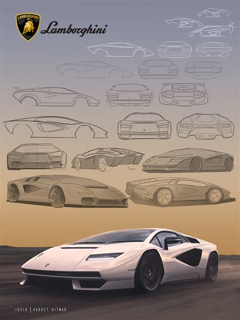 Lamborghini Countach Sketch Development on Behance