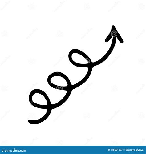 Black Swirl Arrow Vector Icon. Hand-drawn Vector Illustration of a Pointer Stock Vector ...