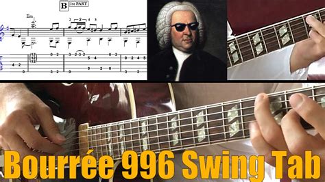 Bourree is Jazz - guitar tutorial TABS BWV 996 swing bouree - YouTube