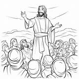 Premium Vector  Christian Jesus preaching coloring Page For Kids sketch template