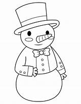 Snowman Top Hat Coloring Page sketch template