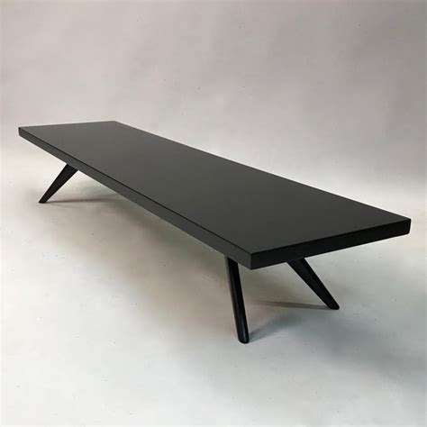 Mid-Century Modern Low Black Lacquered Mahogany Coffee Table at 1stDibs
