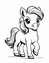 Free Cartoon Horse Coloring Page 29  Adventure sketch template