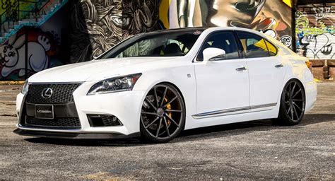 White Lexus LS 460 F-Sport Riding High on 22″ CVT Wheels | Carscoops