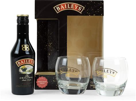 Baileys Gift Set | Baileys Irish Cream 20cl with 2 x Baileys Glasses | Offical Licensed Baileys ...