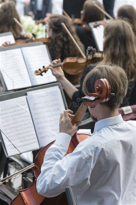 Cello Orchestra Musical Instruments Close Up Stock Image - Image of ...