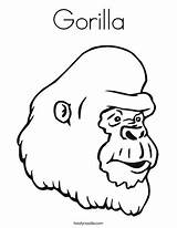 Gorilla Coloring Page  Twisty Noodle sketch template