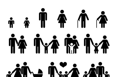 Family and people vector icons By Microvector | TheHungryJPEG