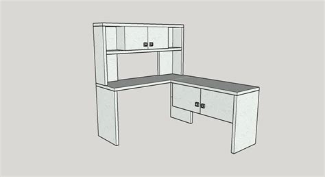 Corner desk and shelf Free 3D Model in Desk 3DExport