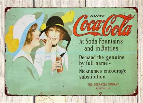 PLAQUE NOSTALGIC metal wall art 1914 Coca-Cola soda drink metal tin sign $18.82 - PicClick