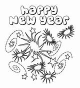 Coloring Fireworks Year Pages Years Eve Printable Kids Print Happy  sketch template
