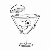 Cocktail Coloring Drawing Glass Pages Drink Margarita Clipart Martini  sketch template