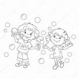 Blowing Bubbles Coloring Pages sketch template
