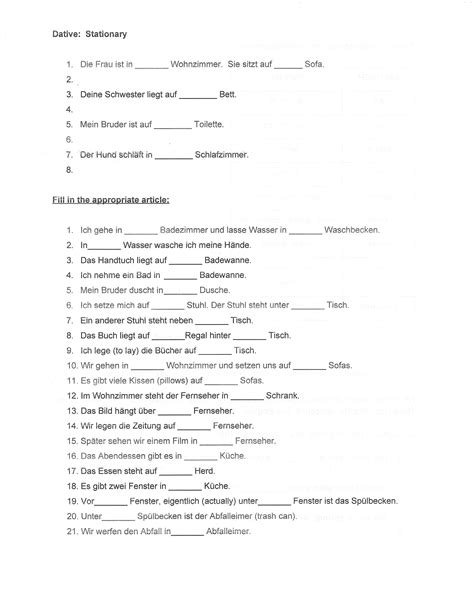 German Prepositions Exercises