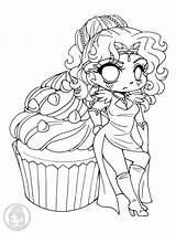 Yampuff Food Chibi Girls Coloring Pages Sketch Page sketch template
