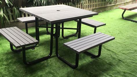 Wholesale outdoor recycled plastic picnic table with umbrella hole, View picnic table with ...