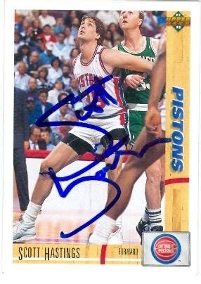 Scott Hastings autographed Basketball Card (Detroit Pistons) 1991 Upper ...