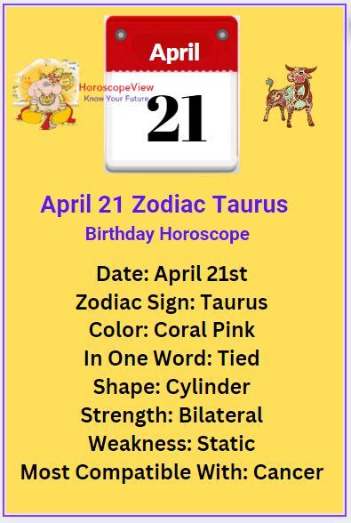 April 21 Zodiac Sign Taurus Personality & Traits