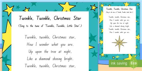 Twinkle, Twinkle, Christmas Star Song - Mat Time, resources